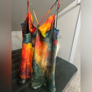 Hi, I have this mini short, sexy multicolored dress